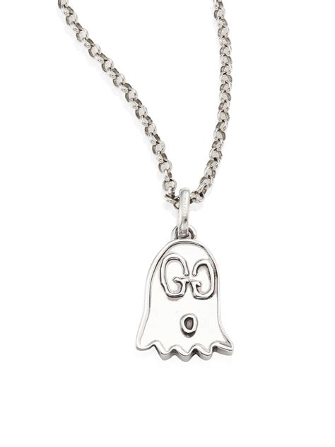 sterling silver gucci necklace|gucci ghost necklace in silver.